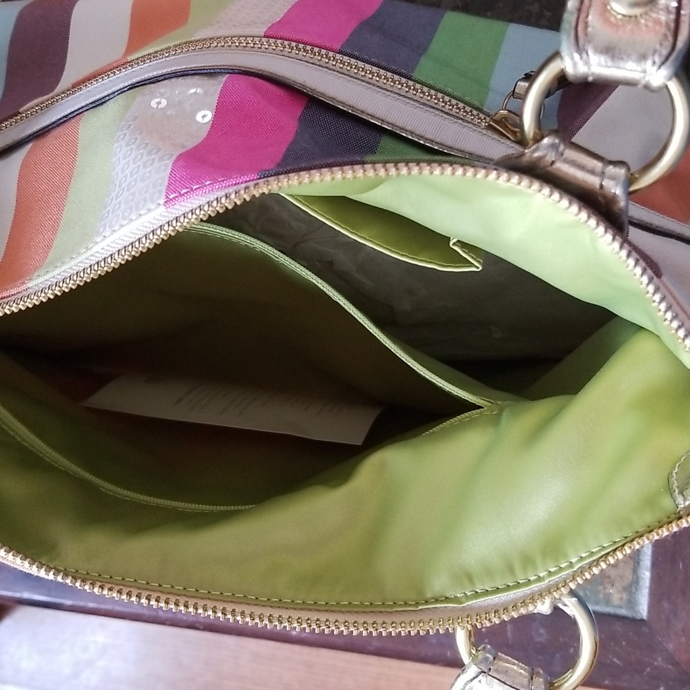 Coach Legacy Stripe Tote Y2K Extra Large Brand New Rainbow Hues - Picture 13 of 16